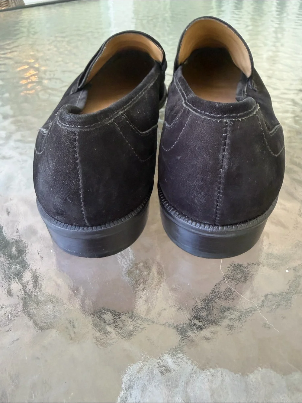 Womens Bass Tansy Black Suede Loafers Size 7.5M Preowned Excellent Condition
